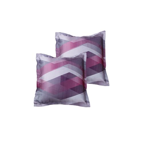 Lot De 2 Taies D'oreiller 63x63 Cm Satin De Coton Imprimé Helix Purple