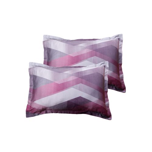 Lot De 2 Taies D'oreiller 50x70 Cm Satin De Coton Imprimé Helix Purple