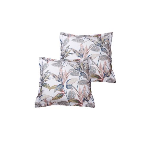 Lot De 2 Taies D'oreiller 63x63 Cm Coton Imprimé Tiede