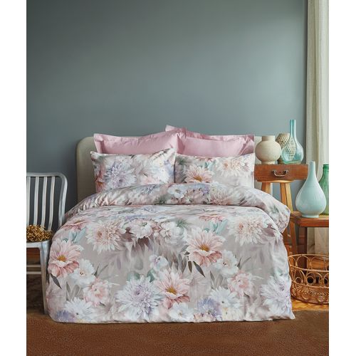 Housse De Couette + Taies Oreiller 240x220 Cm Satin De Coton "poliere"