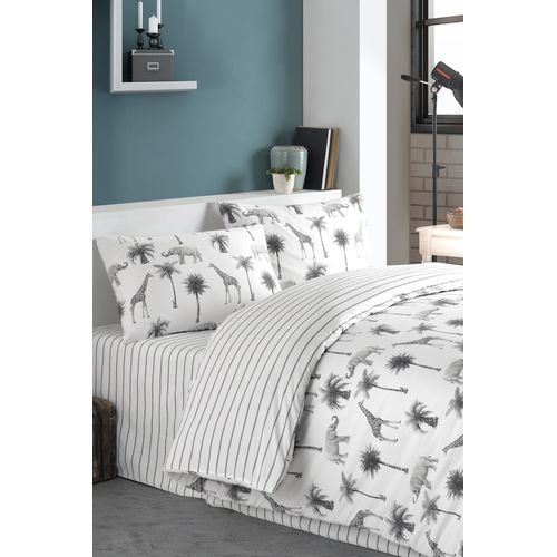 Housse De Couette + Taie Oreiller 140x200 Cm "jungle" Coton Imprimé.