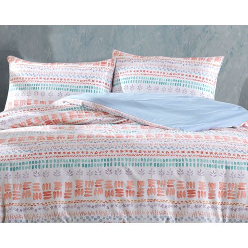 Housse De Couette + Taie Oreiller 140x200 Cm "elisa" Coton Imprimé.