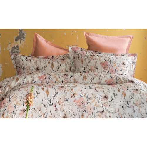 Housse De Couette + Taies Oreiller 240x220 Cm Satin De Coton "joceline"