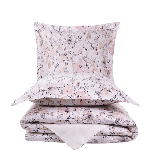 Housse De Couette + Taies Oreiller 240x220 Cm Satin De Coton "joceline"