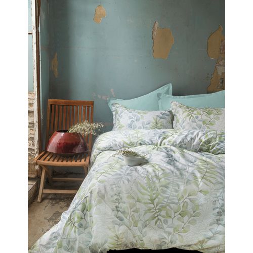 Housse De Couette + Taies Oreiller 240x220 Cm Satin De Coton "occale Green"