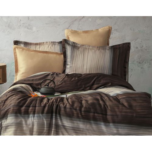 Housse De Couette + Taies Oreiller 240x220 Cm Satin De Coton "gerard"