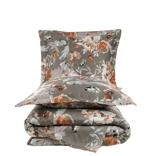 Housse De Couette + Taies Oreiller 240x220 Cm Satin De Coton "shady"