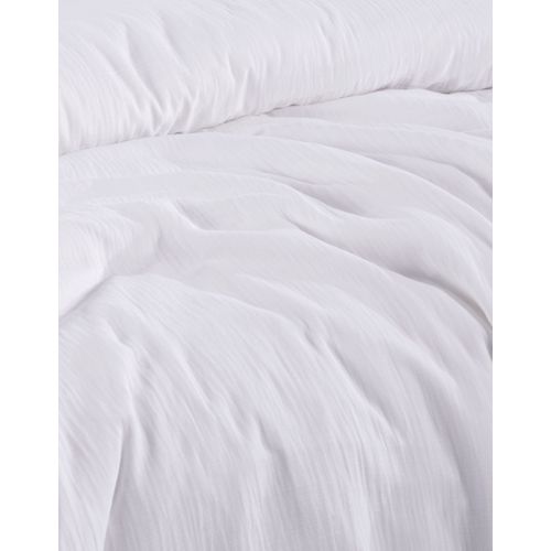 Housse De Couette Et Taies D'oreiller 200x200 Cm Gaze De Coton Blanc
