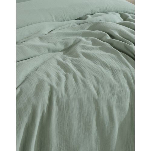 Housse De Couette Et Taies D'oreiller 240x220 Cm Gaze De Coton Céladon