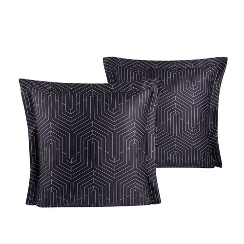 Lot De 2 Taies D'oreiller 63x63 Cm Satin De Coton Imprimé