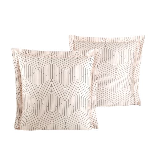 Lot De 2 Taies D'oreiller 63x63 Cm Satin De Coton Imprimé