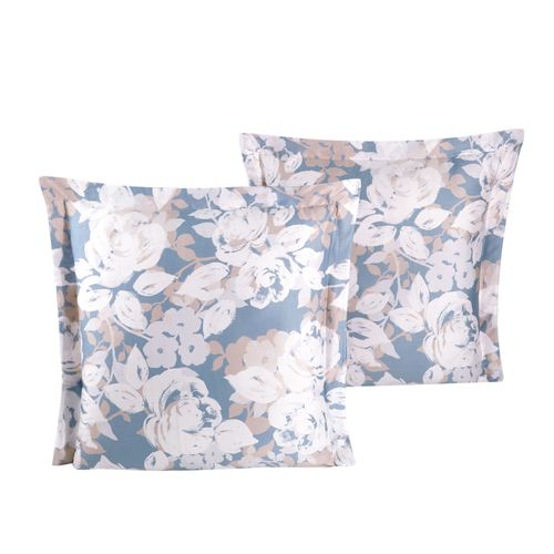 Lot De 2 Taies D'oreiller 63x63 Cm Satin De Coton Imprimé