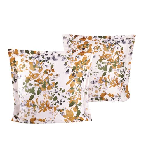 Lot De 2 Taies D'oreiller 63x63 Cm Satin De Coton Imprimé