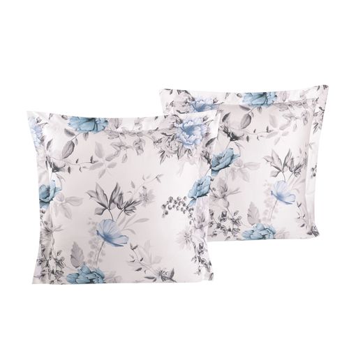 Lot De 2 Taies D'oreiller 63x63 Cm Satin De Coton Imprimé