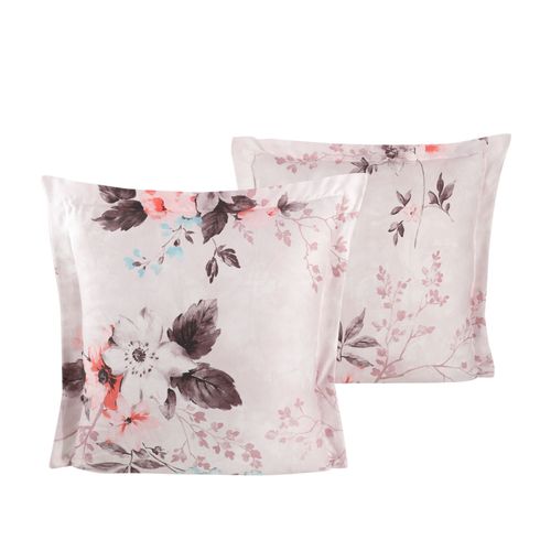 Lot De 2 Taies D'oreiller 63x63 Cm Satin De Coton Imprimé