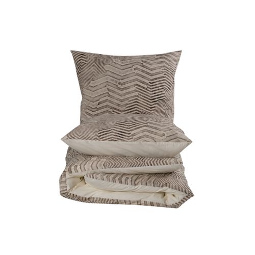 Housse De Couette + Taies D'oreiller 200x200 Cm "delda" Coton Imprimé.