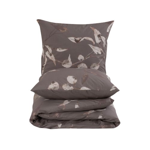 Housse De Couette + Taie D'oreiller 140x200 Cm "tivory Beige" Coton Imprimé.