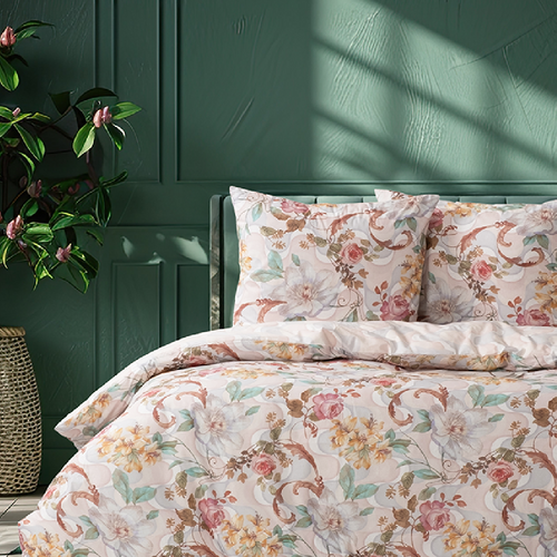 Housse De Couette + Taies D'oreiller 240x220 Cm "isabella" Coton Imprimé.