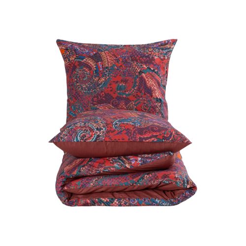 Housse De Couette + Taies D'oreiller 200x200 Cm "harmoney" Coton Imprimé.