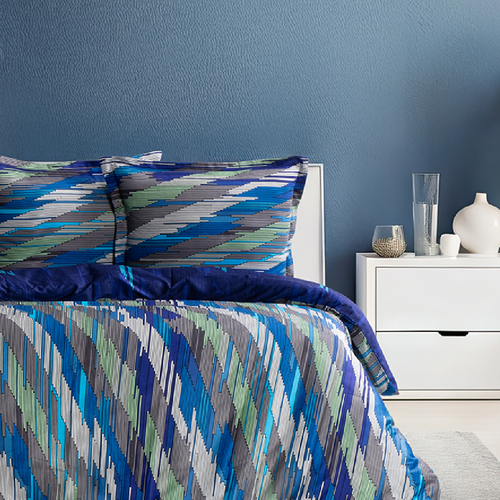 Housse De Couette + Taie D'oreiller 140x200 Cm Satin De Coton "neron"