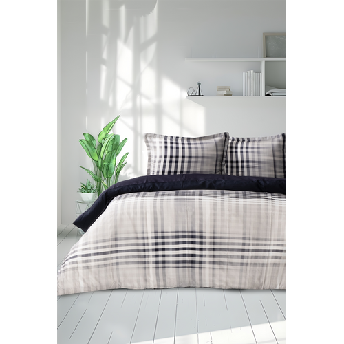 Housse De Couette + Taies D'oreiller 200x200 Cm Satin De Coton "gloven"