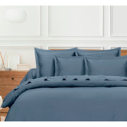 Housse De Couette  140x200 Cm 1 Personne Satin De Coton Bleu