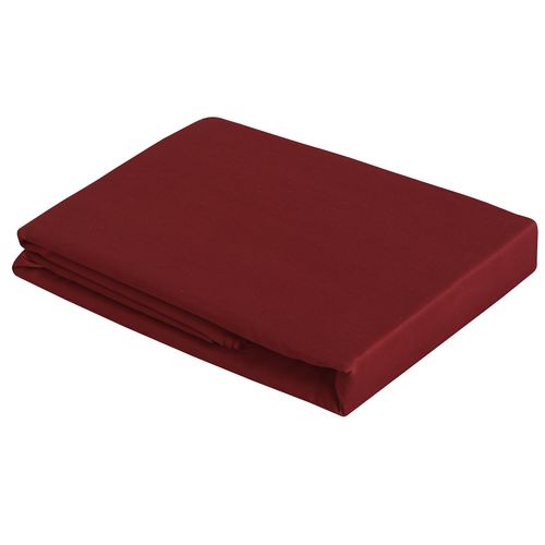 Drap Plat 2 Personnes 270x300 Cm Satin De Coton Bordeaux