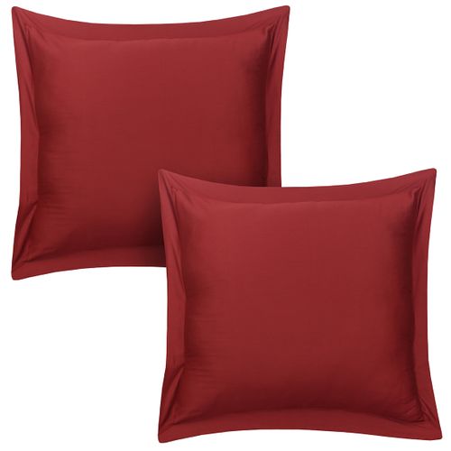 Lot De 2 Taies D'oreiller 63x63 Cm Satin De Coton Bordeaux