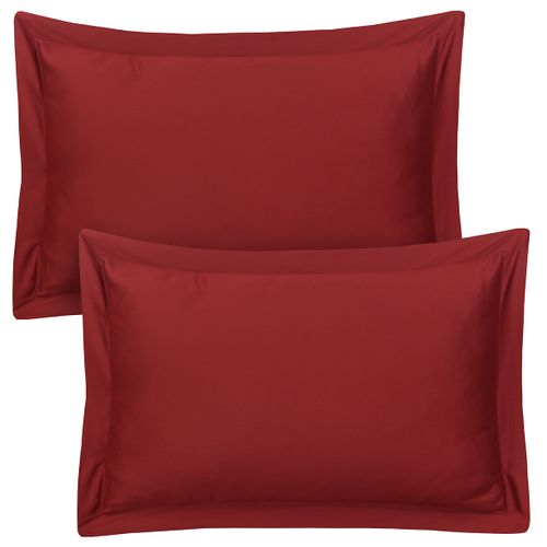 Lot De 2 Taies D'oreiller 50x70 Cm Satin De Coton Bordeaux