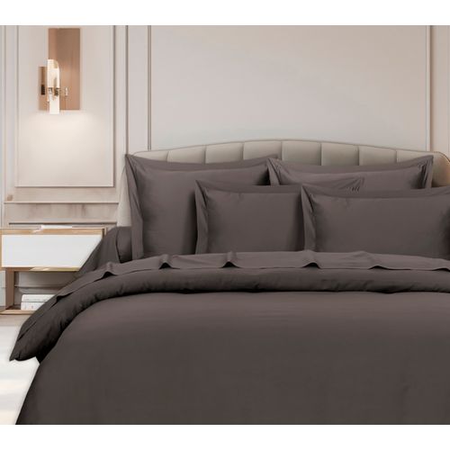 Housse De Couette  140x200 Cm 1 Personne Satin De Coton Anthracite