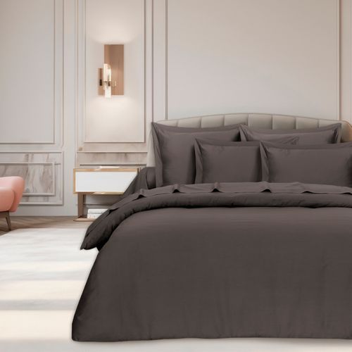 Housse De Couette  140x200 Cm 1 Personne Satin De Coton Anthracite