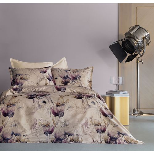 Parure De Lit 2 Personnes 240x220 Cm Satin De Coton Imprimé