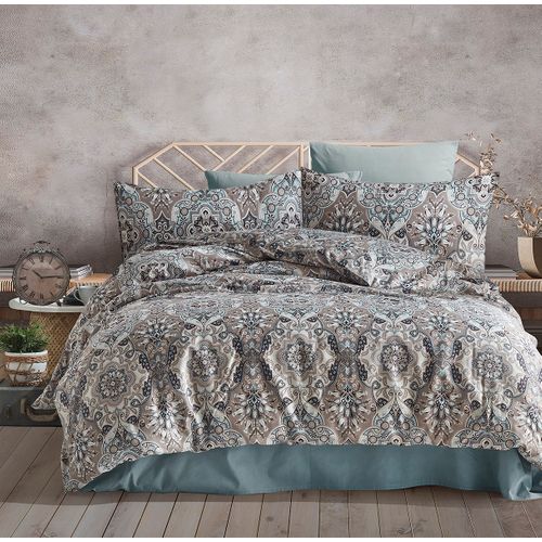 Parure De Lit  2 Personnes  200x200 Cm Satin De Coton Imprimé