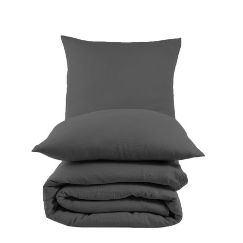 Parure De Lit 2 Personne 200x200 Cm Gaze De Coton