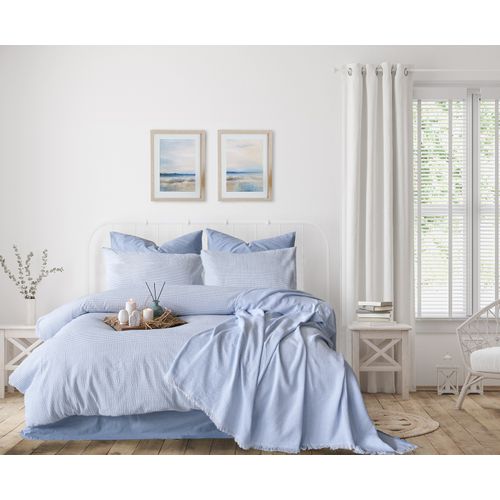 Parure De Lit 2 Personnes 200x200 Cm Coton Gaufré