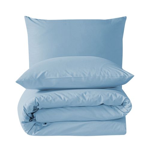 Parure De Lit 1 Personne 140x200 Cm Coton Uni