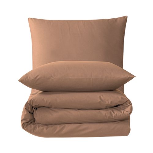 Parure De Lit 1 Personne 140x200 Cm Coton Uni