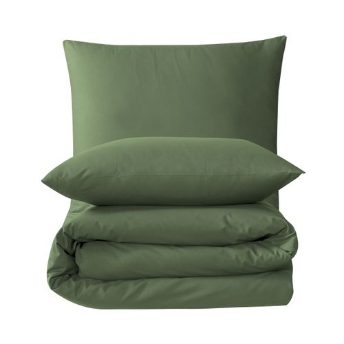 Parure De Lit 1 Personne 140x200 Cm Coton Uni