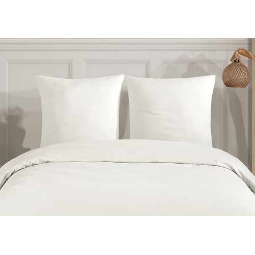 Parure De Lit 2 Personnes 260x240 Cm Flanelle De Coton Blanc
