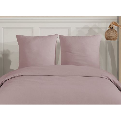 Parure De Lit 2 Personnes 200x200 Cm Flanelle De Coton Rose