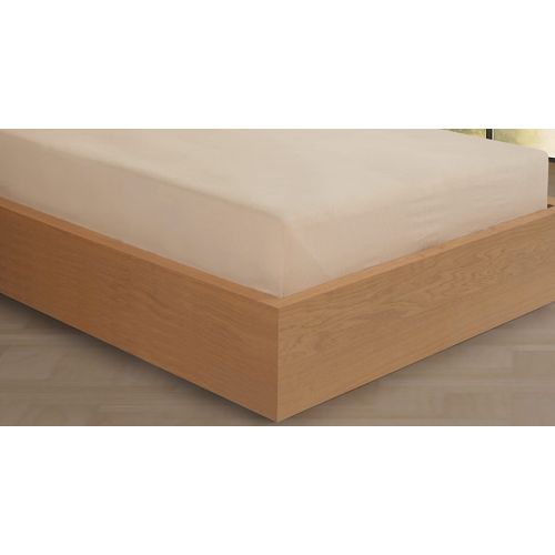 Drap Housse 160x200 Cm Flanelle De Coton Beige