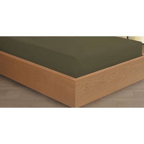 Drap Housse 140x190 Cm Flanelle De Coton Kaki