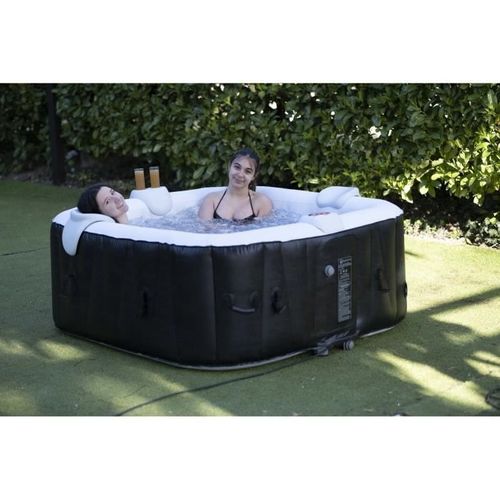 Spa Gonflable Avec Bandeau LED Ac02-led - 185 X 65 Cm - 6 Places - Carré