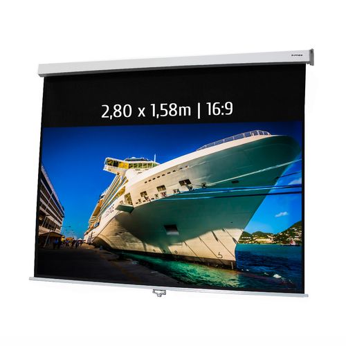 Ecran De Projection Manuel 2,80 X 1,58m - Format 16:9