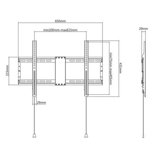 Support Mural Fixe Pour Écran TV 37"-86"