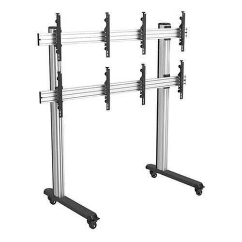 Support Sur Pieds Mur D'images Pour 4 Écrans TV 45''-55'' - Hauteur 175cm - à Roulettes
