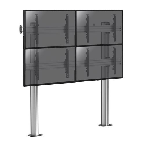 Support Sur Pieds Mur D' Images Pour 4 Écrans TV 45''-55'' - Hauteur 175cm - à Visser