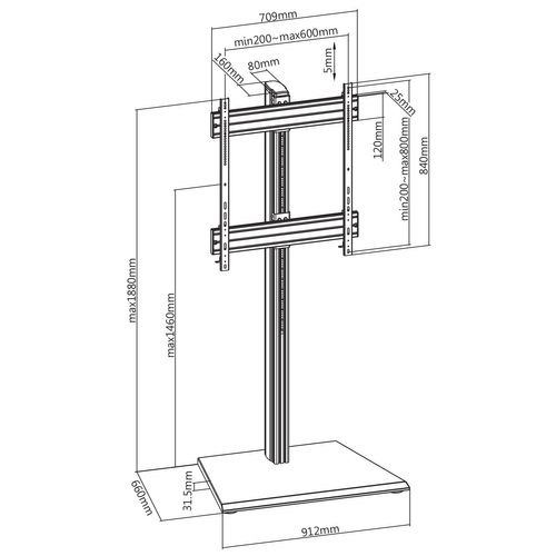 Support Sur Pied Écran TV 60''-100'' - Mode Portrait - à Poser