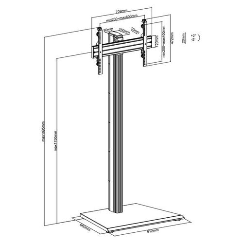Support Sur Pied Pour Écran TV 32'' - 75'' - Hauteur 175cm - à Poser