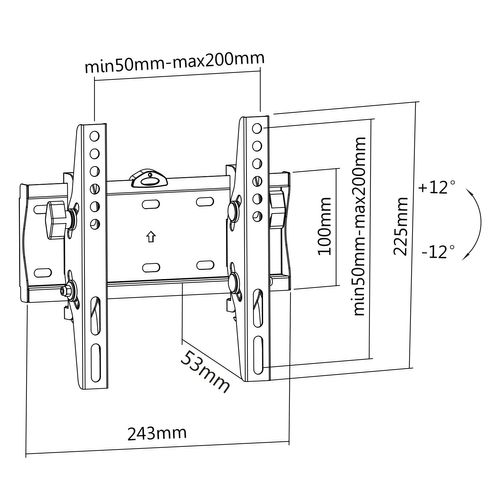 Support Mural Inclinable Pour Écran TV  23"-42"